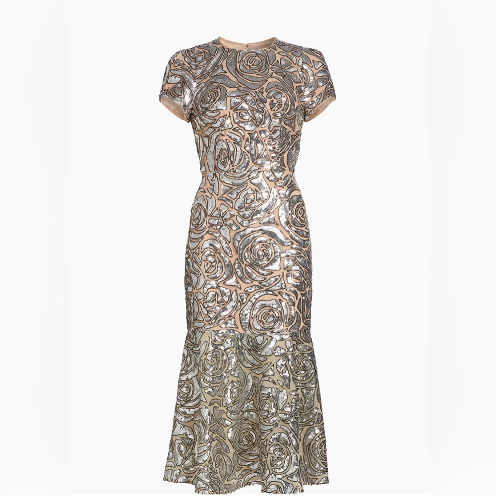 Milly Tahlia Silver Sequin Dress BNWT